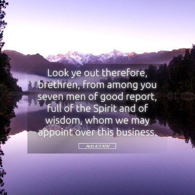 Picture 05 - Acts 6:3 ASV - Look ye out therefore, brethren, from among you - Bible Verse Picture
