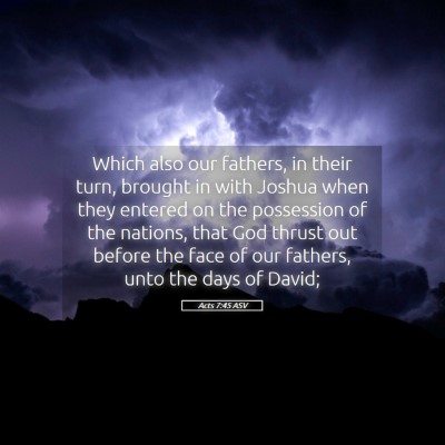 Picture 05 - Acts 7:45 ASV - Which also our fathers, in their turn, brought in - Bible Verse Picture