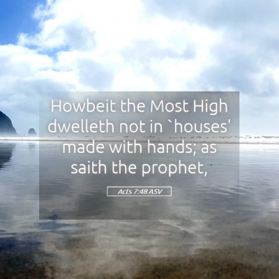 Picture 05 - Acts 7:48 ASV - Howbeit the Most High dwelleth not in `houses' - Bible Verse Picture