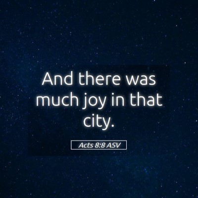 Picture 05 - Acts 8:8 ASV - And there was much joy in that - Bible Verse Picture