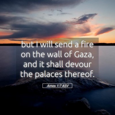 Picture 05 - Amos 1:7 ASV - but I will send a fire on the wall of Gaza, and - Bible Verse Picture
