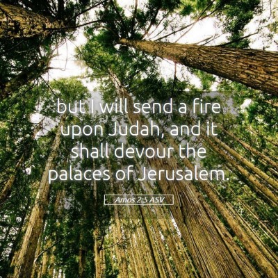 Picture 05 - Amos 2:5 ASV - but I will send a fire upon Judah, and it shall - Bible Verse Picture