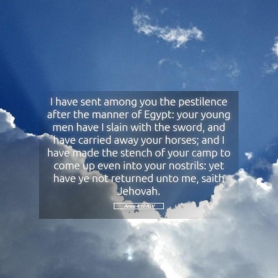 Picture 05 - Amos 4:10 ASV - I have sent among you the pestilence after the - Bible Verse Picture