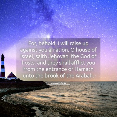 Picture 05 - Amos 6:14 ASV - For, behold, I will raise up against you a - Bible Verse Picture