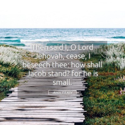 Picture 05 - Amos 7:5 ASV - Then said I, O Lord Jehovah, cease, I beseech - Bible Verse Picture