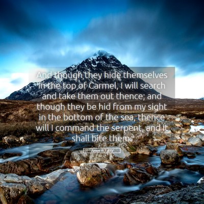 Picture 05 - Amos 9:3 ASV - And though they hide themselves in the top of - Bible Verse Picture