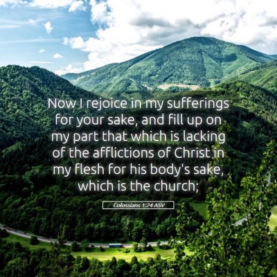 Picture 05 - Colossians 1:24 ASV - Now I rejoice in my sufferings for your sake, and - Bible Verse Picture