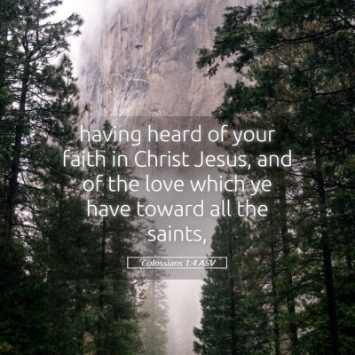 Picture 05 - Colossians 1:4 ASV - having heard of your faith in Christ Jesus, and - Bible Verse Picture