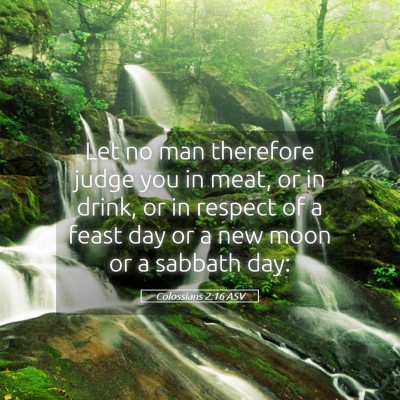 Picture 05 - Colossians 2:16 ASV - Let no man therefore judge you in meat, or in - Bible Verse Picture