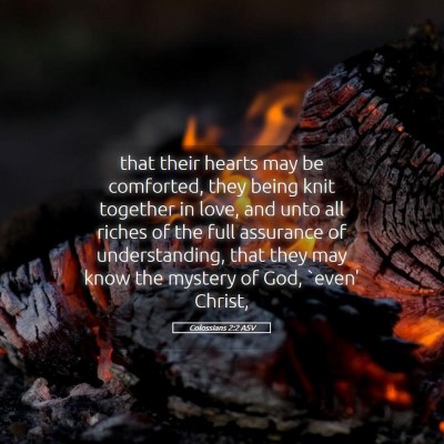 Picture 05 - Colossians 2:2 ASV - that their hearts may be comforted, they being - Bible Verse Picture