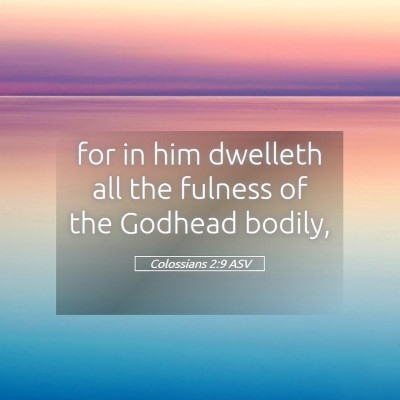 Picture 05 - Colossians 2:9 ASV - for in him dwelleth all the fulness of the - Bible Verse Picture