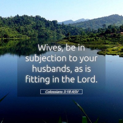 Picture 05 - Colossians 3:18 ASV - Wives, be in subjection to your husbands, as is - Bible Verse Picture