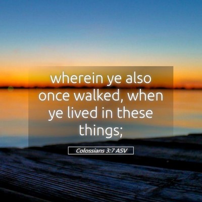 Picture 05 - Colossians 3:7 ASV - wherein ye also once walked, when ye lived in - Bible Verse Picture