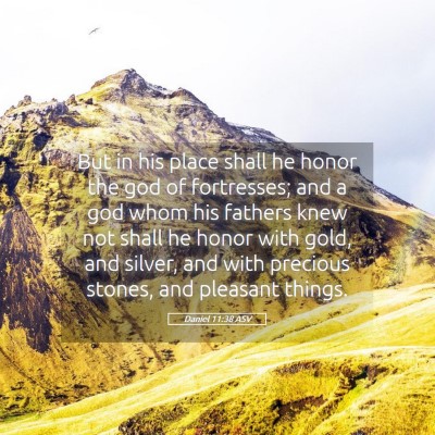 Picture 05 - Daniel 11:38 ASV - But in his place shall he honor the god of - Bible Verse Picture