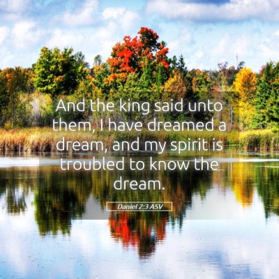 Picture 05 - Daniel 2:3 ASV - And the king said unto them, I have dreamed a - Bible Verse Picture