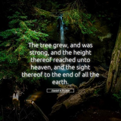 Picture 05 - Daniel 4:11 ASV - The tree grew, and was strong, and the height - Bible Verse Picture
