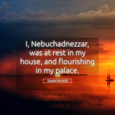 Picture 05 - Daniel 4:4 ASV - I, Nebuchadnezzar, was at rest in my house, and - Bible Verse Picture