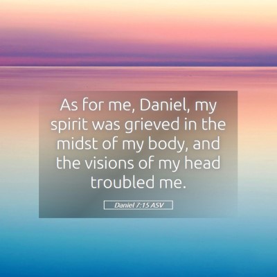 Picture 05 - Daniel 7:15 ASV - As for me, Daniel, my spirit was grieved in the - Bible Verse Picture
