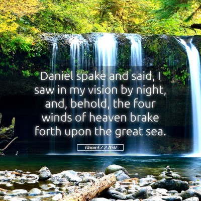 Picture 05 - Daniel 7:2 ASV - Daniel spake and said, I saw in my vision by - Bible Verse Picture