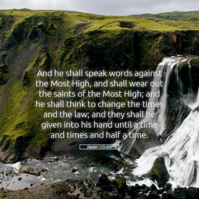 Picture 05 - Daniel 7:25 ASV - And he shall speak words against the Most High, - Bible Verse Picture