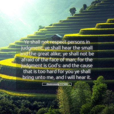 Picture 05 - Deuteronomy 1:17 ASV - Ye shall not respect persons in judgment; ye - Bible Verse Picture