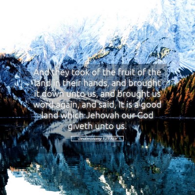 Picture 05 - Deuteronomy 1:25 ASV - And they took of the fruit of the land in their - Bible Verse Picture