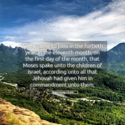 Picture 05 - Deuteronomy 1:3 ASV - And it came to pass in the fortieth year, in the - Bible Verse Picture
