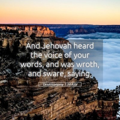Picture 05 - Deuteronomy 1:34 ASV - And Jehovah heard the voice of your words, and - Bible Verse Picture