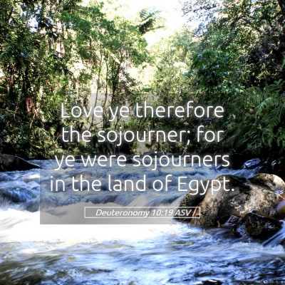 Picture 05 - Deuteronomy 10:19 ASV - Love ye therefore the sojourner; for ye were - Bible Verse Picture