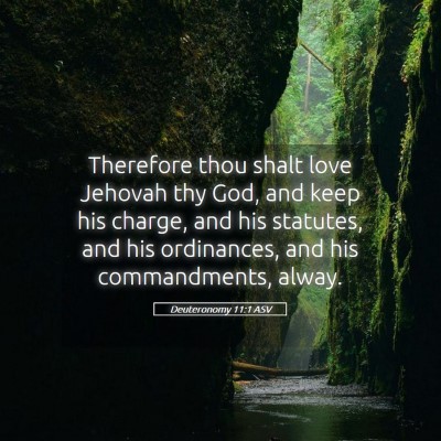 Picture 05 - Deuteronomy 11:1 ASV - Therefore thou shalt love Jehovah thy God, and - Bible Verse Picture