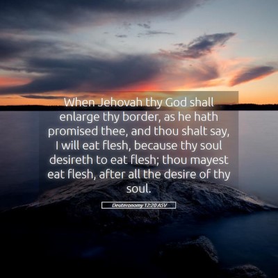 Picture 05 - Deuteronomy 12:20 ASV - When Jehovah thy God shall enlarge thy border, as - Bible Verse Picture