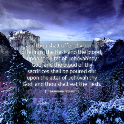 Picture 05 - Deuteronomy 12:27 ASV - and thou shalt offer thy burnt-offerings, the - Bible Verse Picture