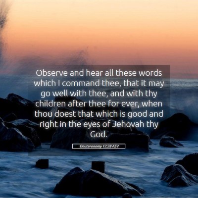 Picture 05 - Deuteronomy 12:28 ASV - Observe and hear all these words which I command - Bible Verse Picture
