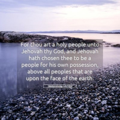 Picture 05 - Deuteronomy 14:2 ASV - For thou art a holy people unto Jehovah thy God, - Bible Verse Picture