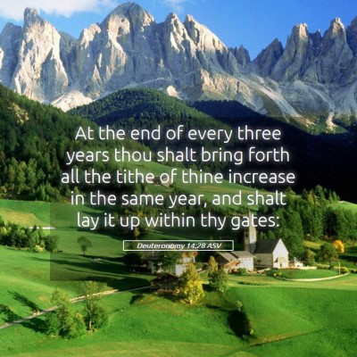 Picture 05 - Deuteronomy 14:28 ASV - At the end of every three years thou shalt bring - Bible Verse Picture