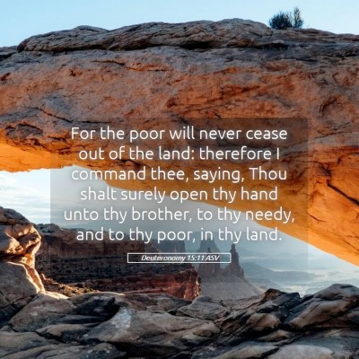 Picture 05 - Deuteronomy 15:11 ASV - For the poor will never cease out of the land: - Bible Verse Picture