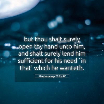 Picture 05 - Deuteronomy 15:8 ASV - but thou shalt surely open thy hand unto him, and - Bible Verse Picture