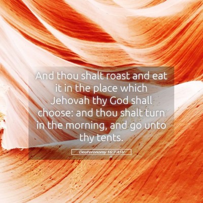 Picture 05 - Deuteronomy 16:7 ASV - And thou shalt roast and eat it in the place - Bible Verse Picture