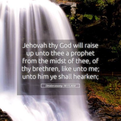 Picture 05 - Deuteronomy 18:15 ASV - Jehovah thy God will raise up unto thee a prophet - Bible Verse Picture