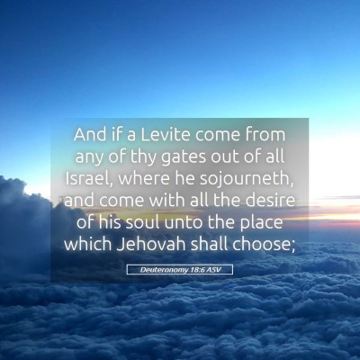Picture 05 - Deuteronomy 18:6 ASV - And if a Levite come from any of thy gates out of - Bible Verse Picture