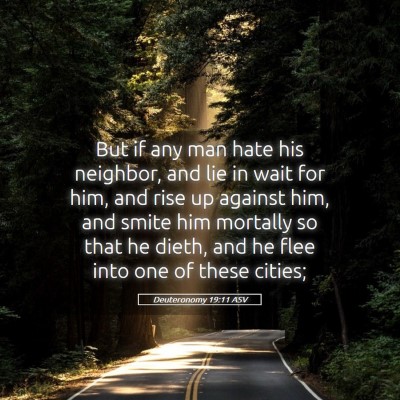 Picture 05 - Deuteronomy 19:11 ASV - But if any man hate his neighbor, and lie in wait - Bible Verse Picture