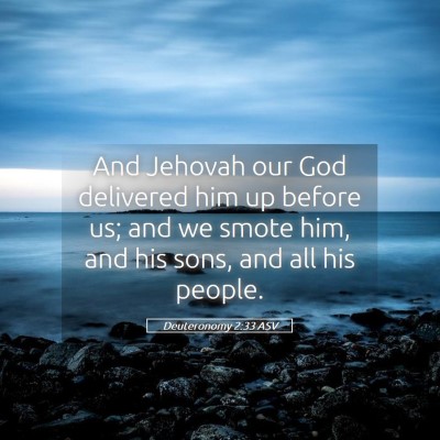 Picture 05 - Deuteronomy 2:33 ASV - And Jehovah our God delivered him up before us; - Bible Verse Picture