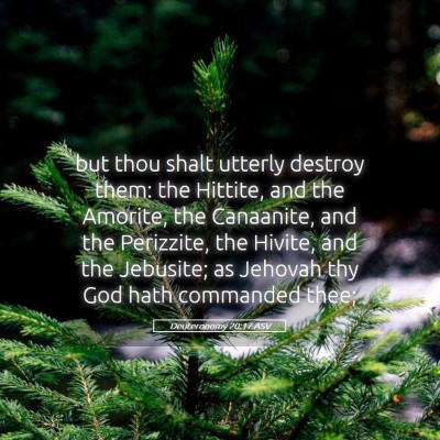 Picture 05 - Deuteronomy 20:17 ASV - but thou shalt utterly destroy them: the Hittite, - Bible Verse Picture