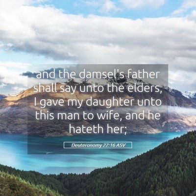 Picture 05 - Deuteronomy 22:16 ASV - and the damsel's father shall say unto the - Bible Verse Picture