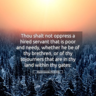 Picture 05 - Deuteronomy 24:14 ASV - Thou shalt not oppress a hired servant that is - Bible Verse Picture
