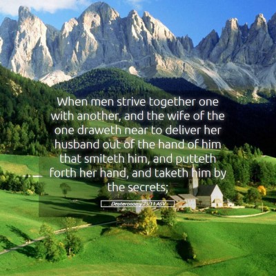 Picture 05 - Deuteronomy 25:11 ASV - When men strive together one with another, and - Bible Verse Picture