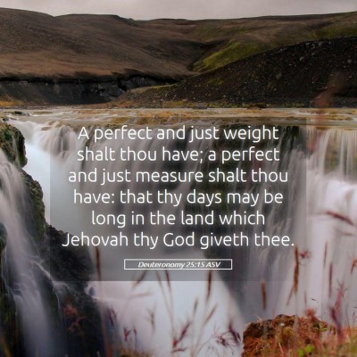 Picture 05 - Deuteronomy 25:15 ASV - A perfect and just weight shalt thou have; a - Bible Verse Picture