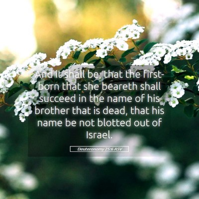Picture 05 - Deuteronomy 25:6 ASV - And it shall be, that the first-born that she - Bible Verse Picture