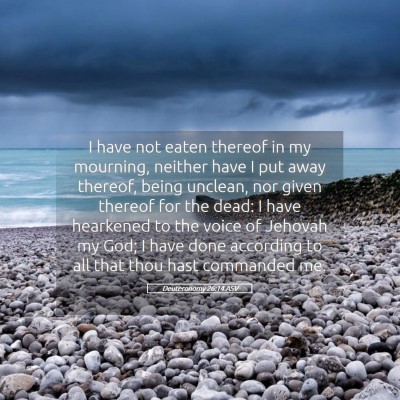 Picture 05 - Deuteronomy 26:14 ASV - I have not eaten thereof in my mourning, neither - Bible Verse Picture