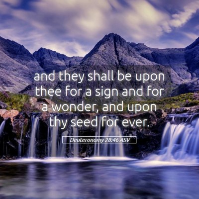 Picture 05 - Deuteronomy 28:46 ASV - and they shall be upon thee for a sign and for a - Bible Verse Picture